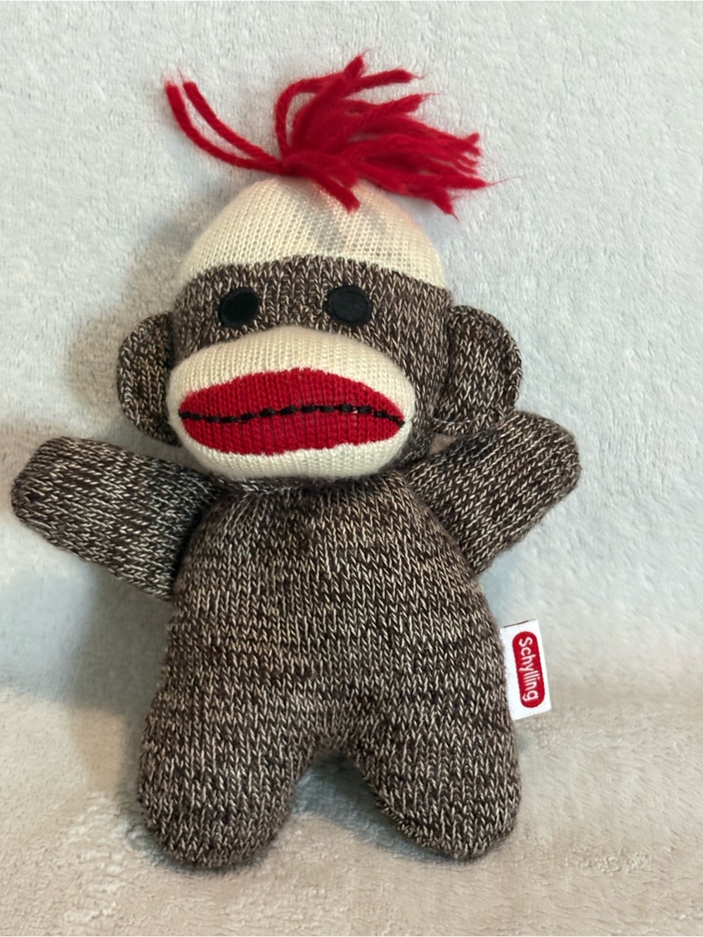 Schylling Sock Monkey Babies 7 inch Brown Knit Stuffed Toy
